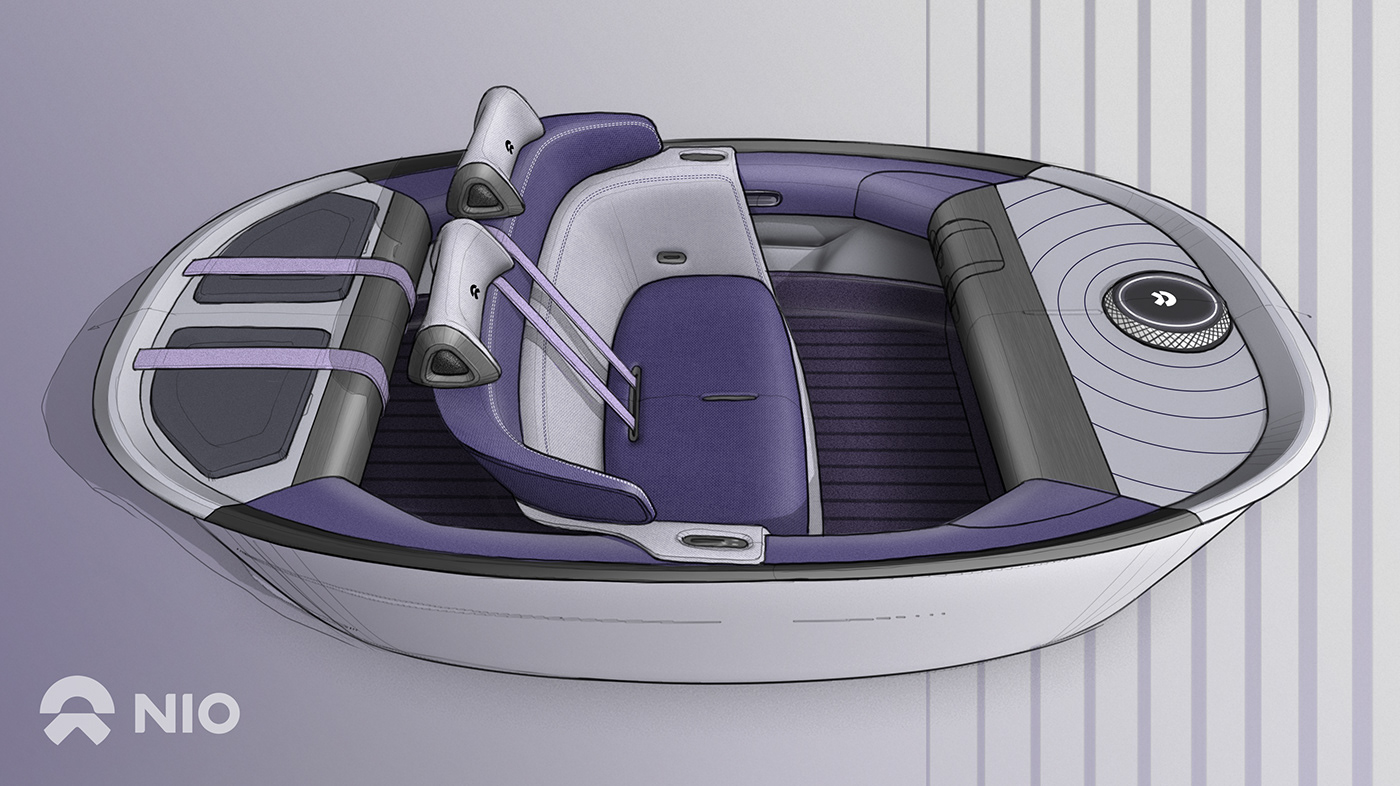 automotive   car design Car Interior interior design  micro car nio Render sketch
