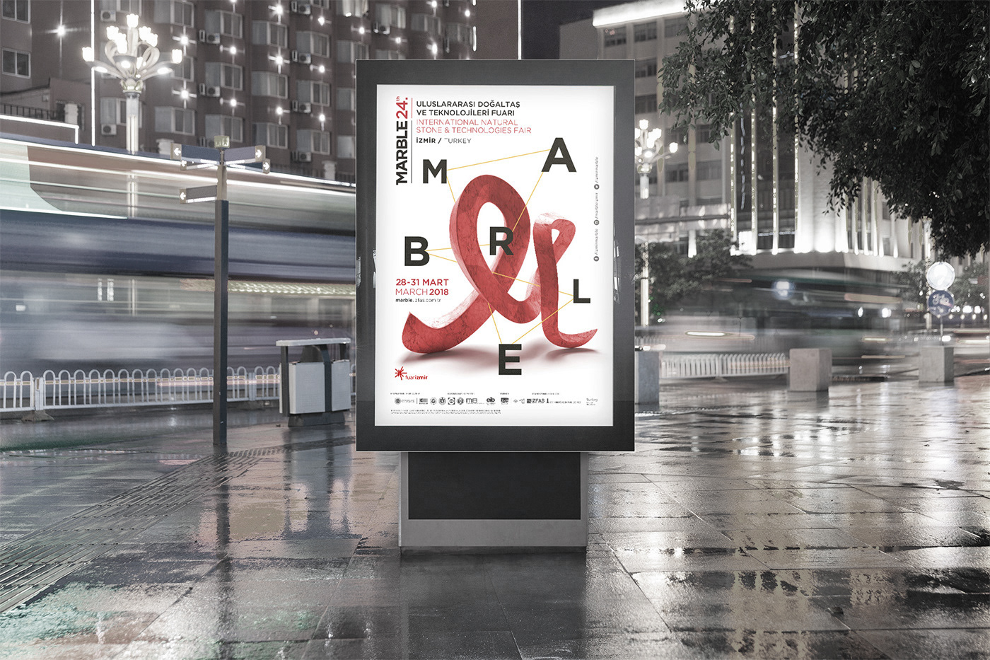 Marble Fair exhibiton branding  editorial 3D poster creative design logo