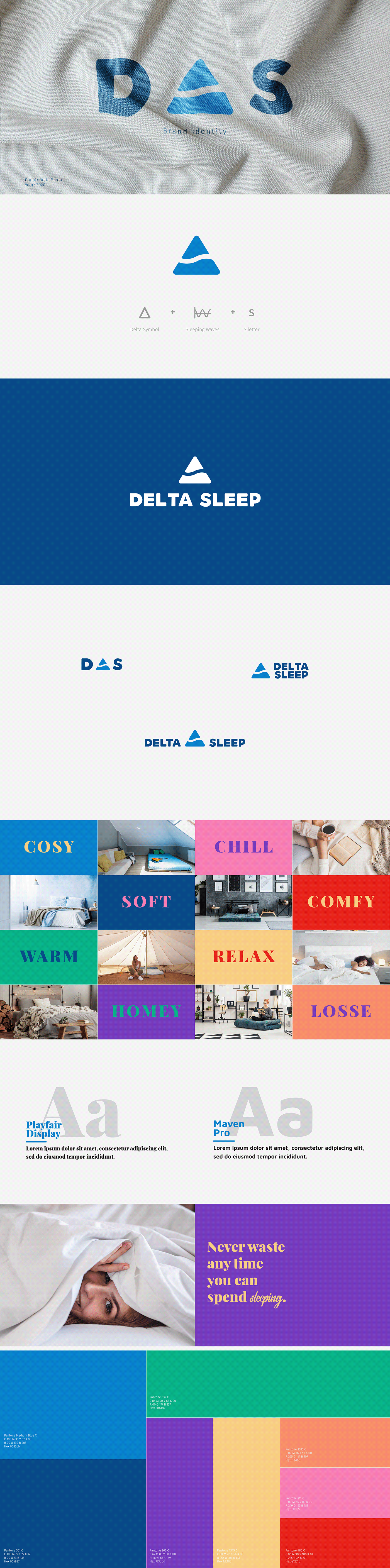 art direction  bed branding  commuincation dream identity logo mattress sleep DELTA WAVE