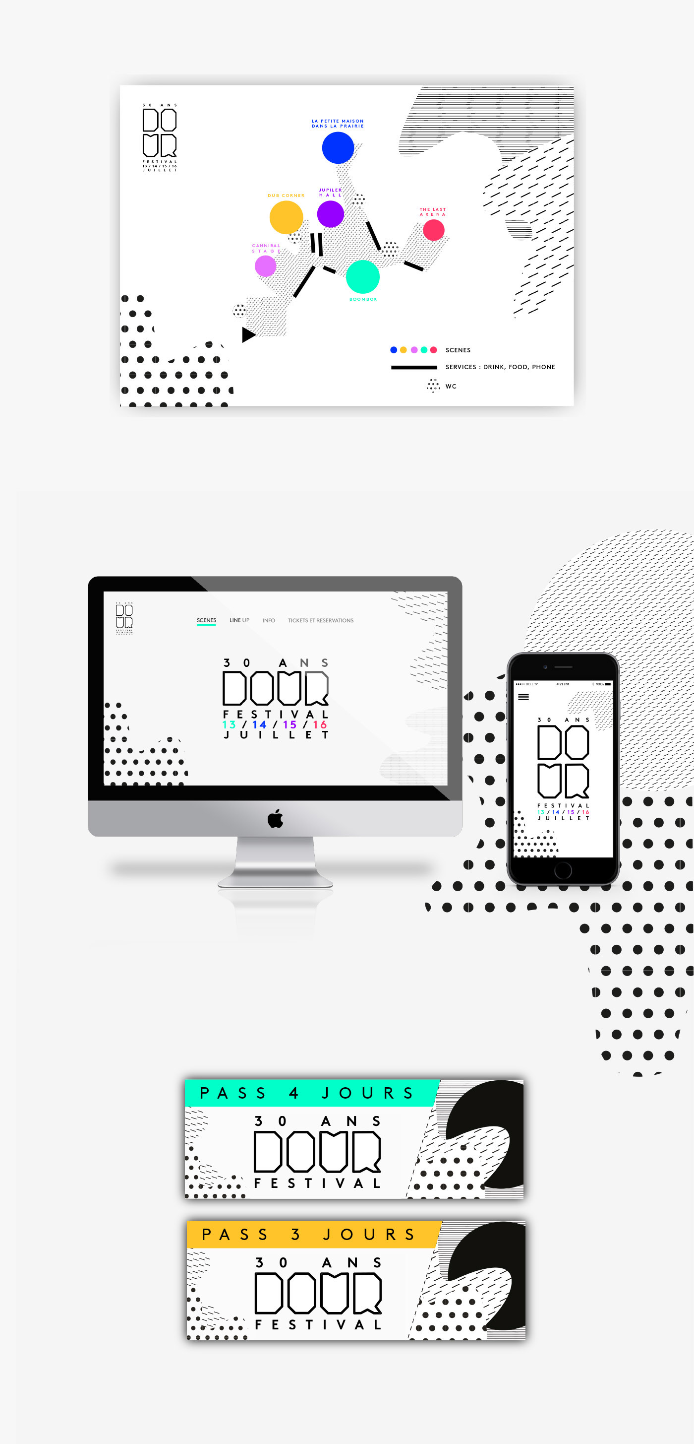 DOUR festival creative simple Webdesign brand belgium france logo identity design minimalist