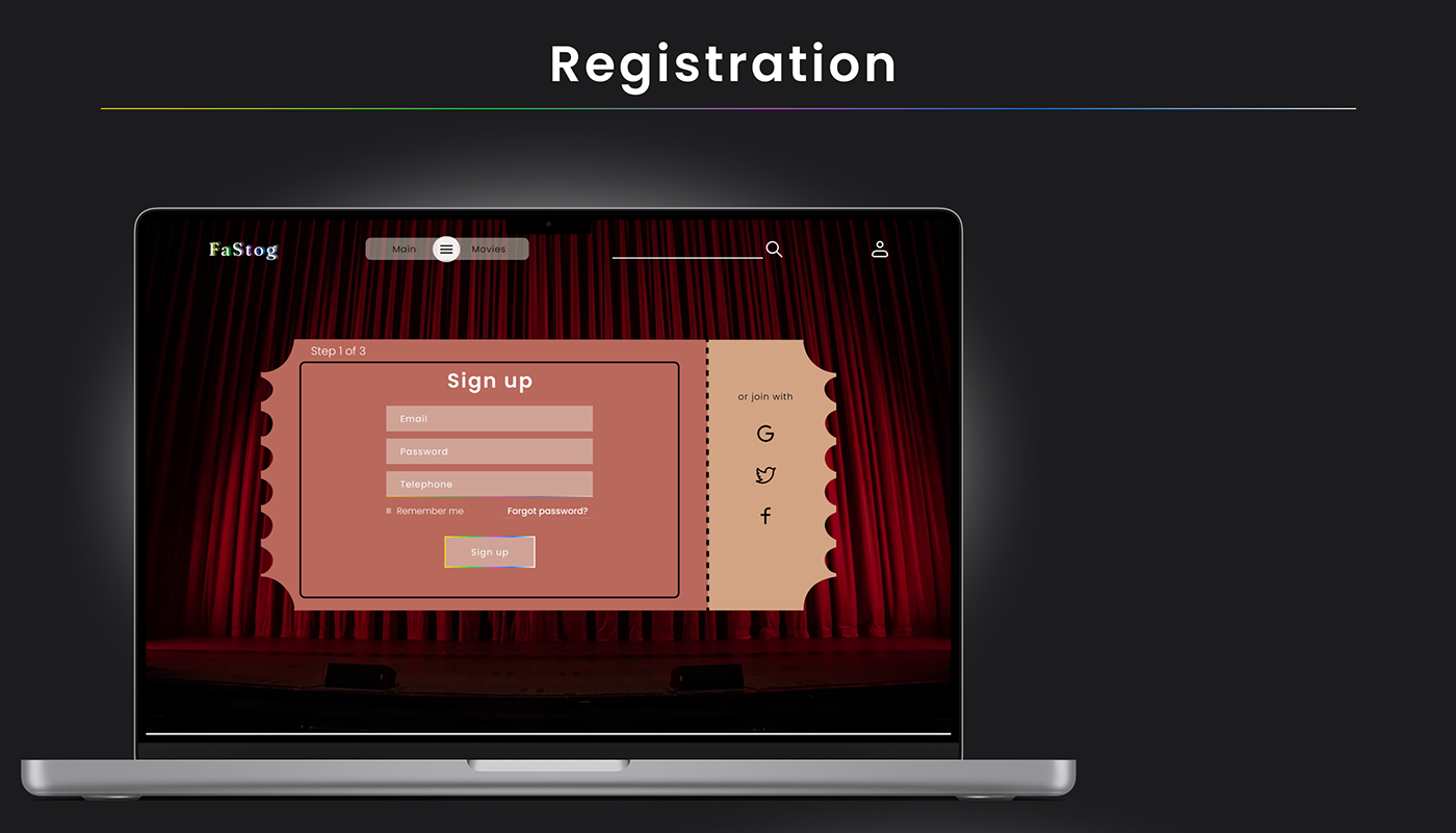 UI ux Cinema Platform Figma web-design