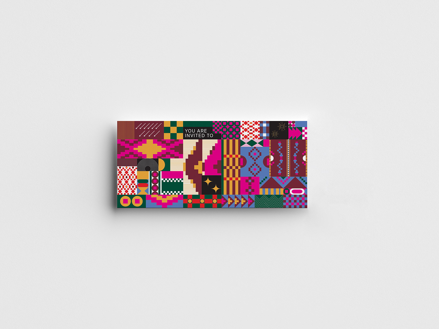 graphic design  Invitation Card pattern poster print thai silk vivid