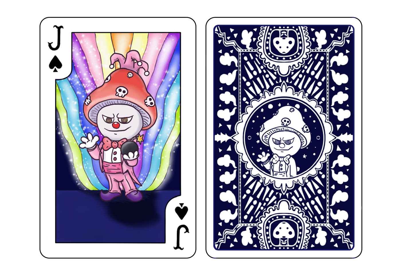 @mushroom cartoon Character design  Colourful  cute digital illustration motif photoshop Playing Cards sly