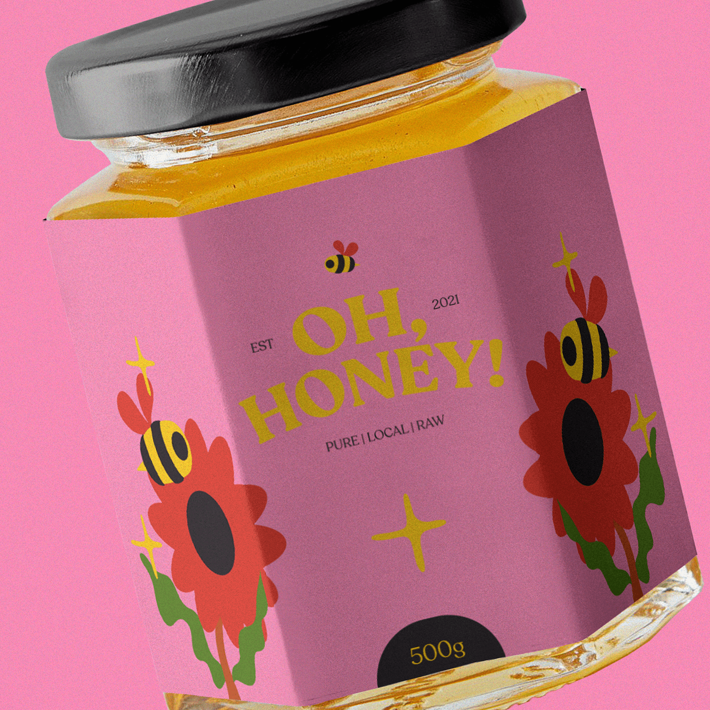 brand identity branding  colour palette honey Honey Brand ILLUSTRATION  label design logo Logo Design Mockup Packaging