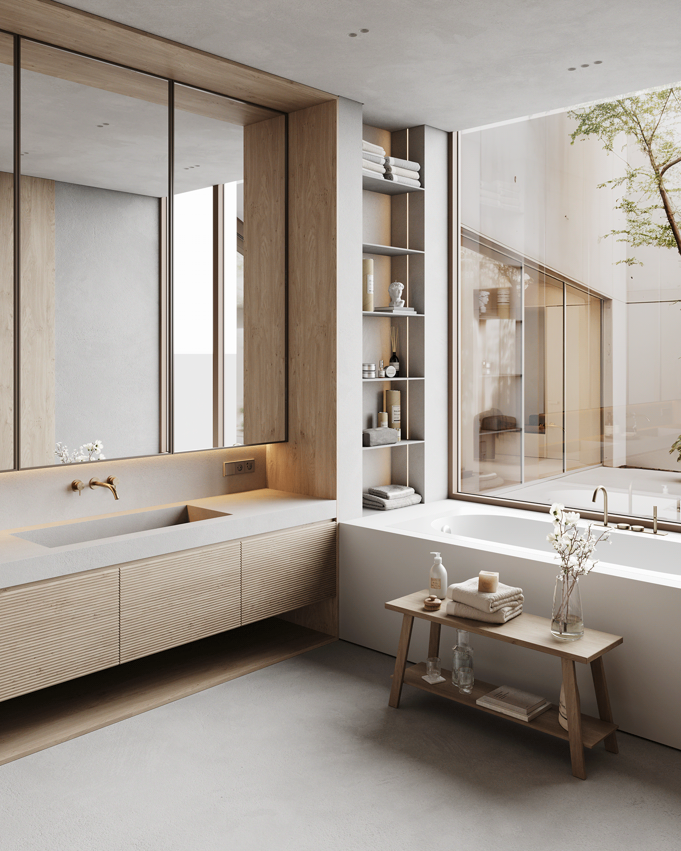 interior design  wood Interior CGI Vizualization bathroom design Minimalism bathroom bathroom interior visualisation
