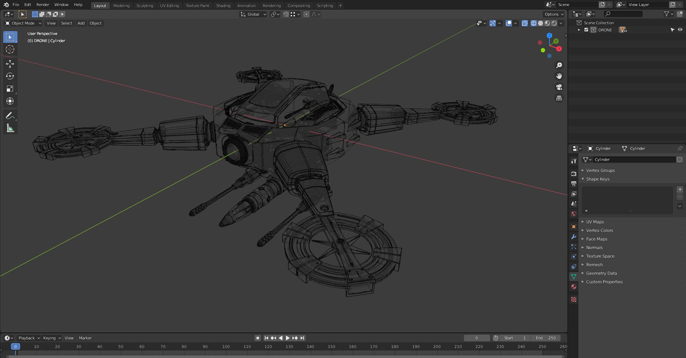 3D 3d render blender Cyberpunk Cycles render drone future Scifi