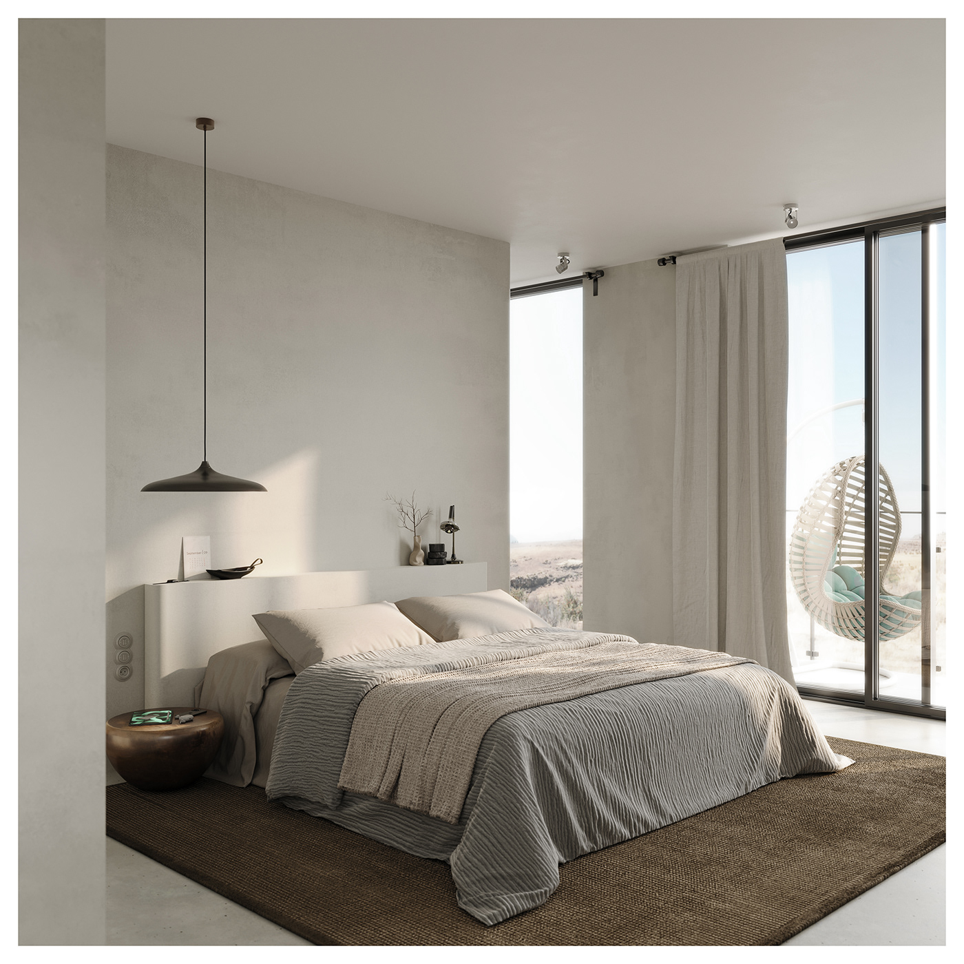 designinterior visualization 3ds max modern contemporary Japandi minimal kitchen bedroom living room
