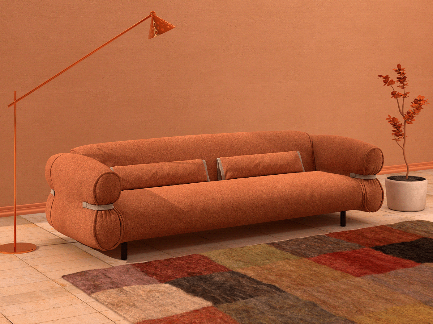 sofa furniture 3D Render visualization vray 3ds max interior design  modern