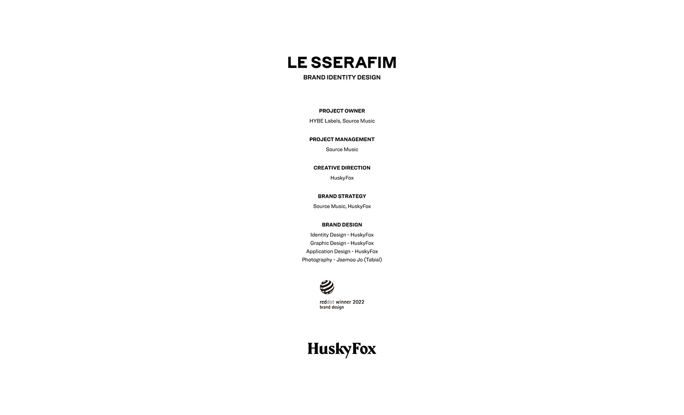 Album BI branding  huskyfox identity kpop LESSERAFIM music Packaging Hybe