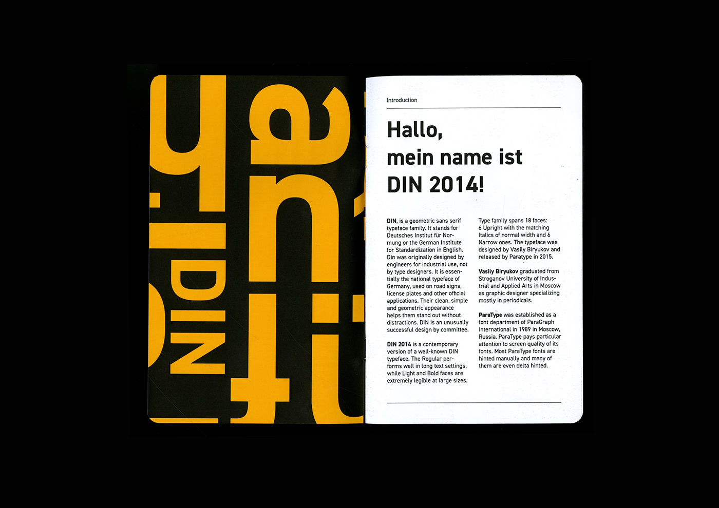 Type Specimen typography   Type Booklet specimen book adobeawards din DIN 2014