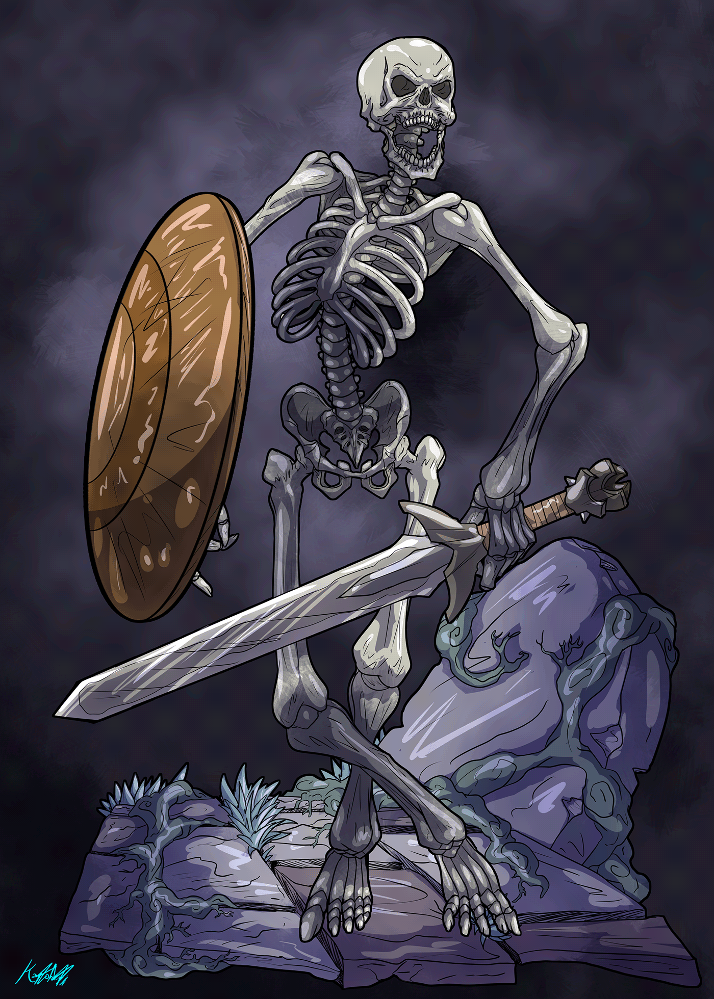 bone dead monster skeleton. skull undead