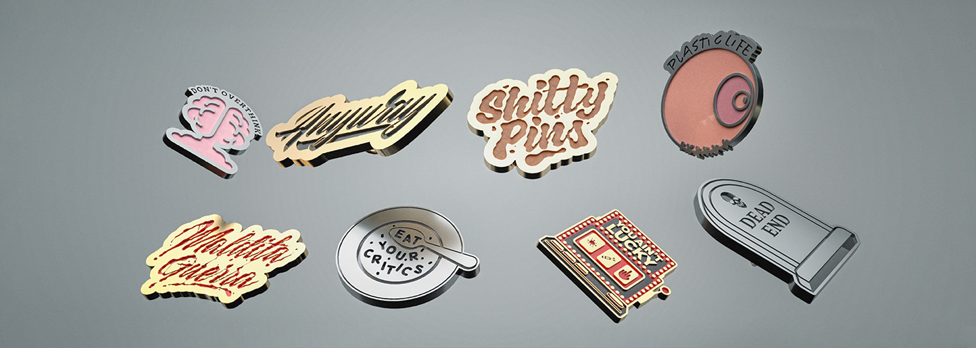 3D art ILLUSTRATION  lettering pin pins