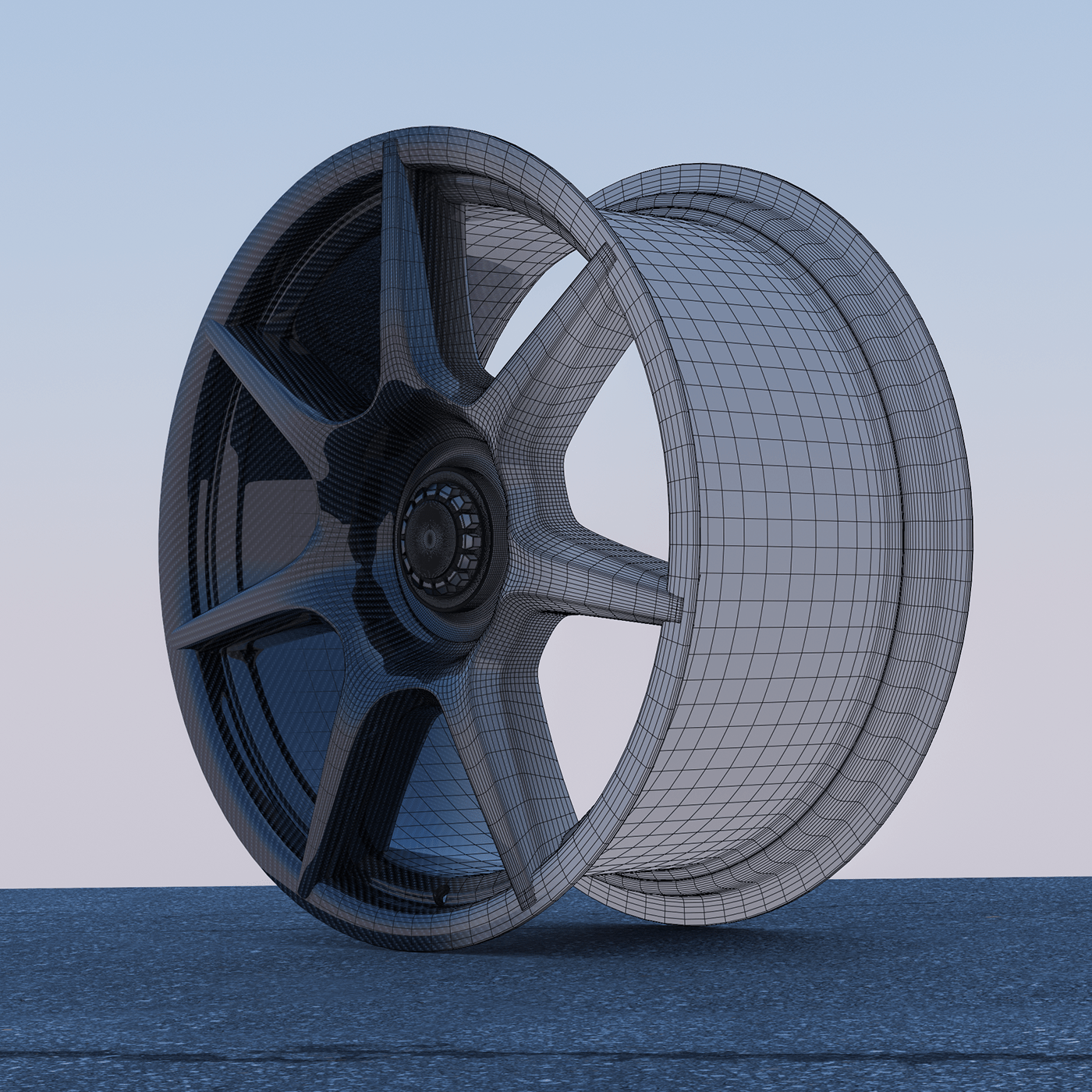 wheel carbon 3D model modeling blender Render