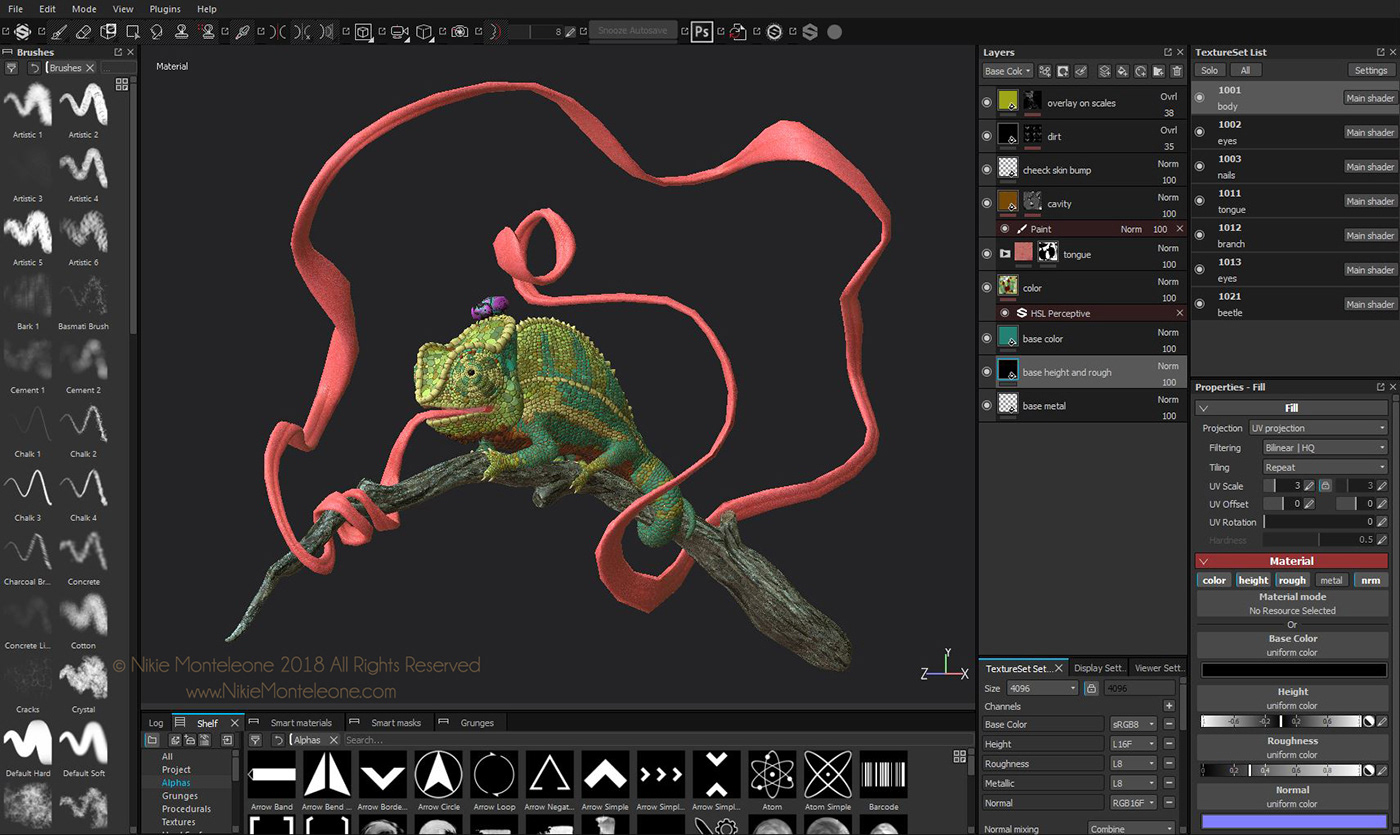 3D animal animation  arnold chameleon Character Maya reptile Substance Painter tongue