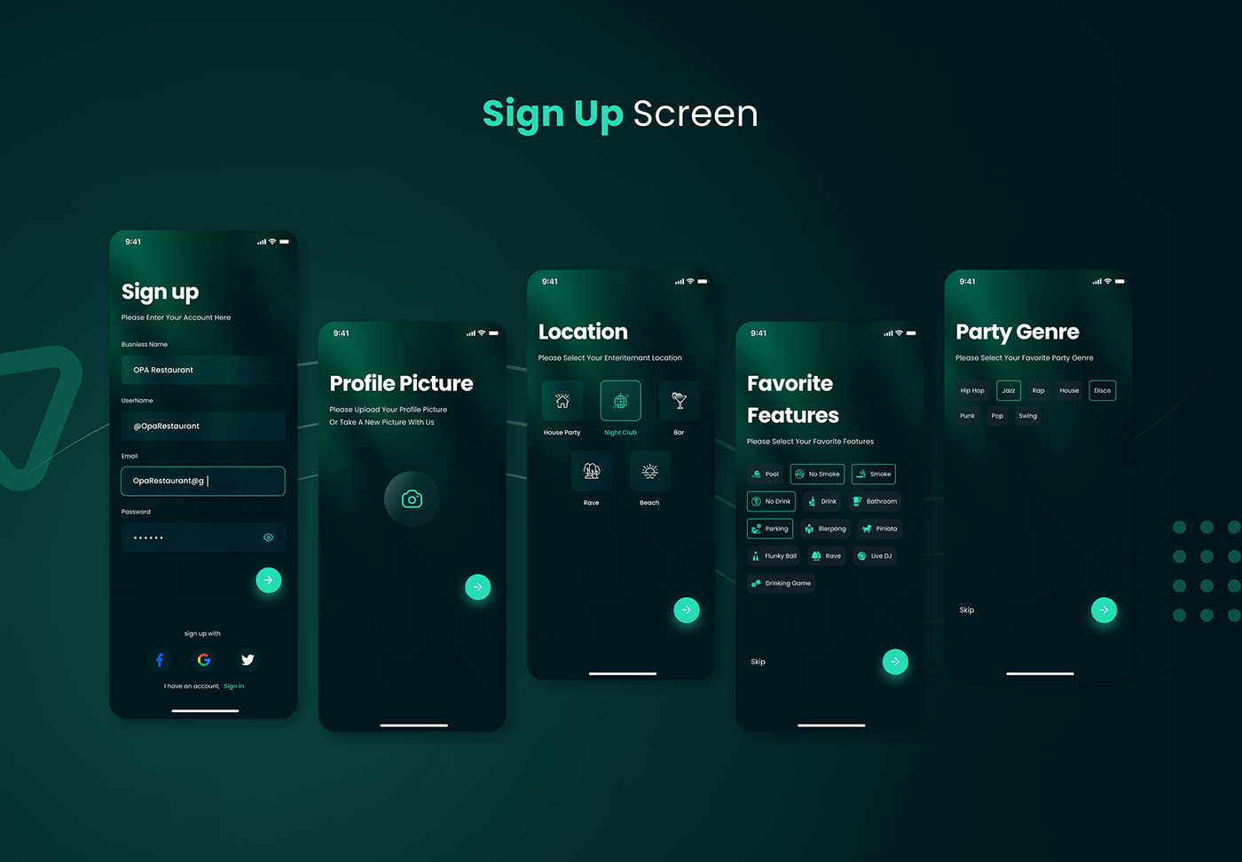 Booking Case Study Event Figma party UI UI/UX user experience user interface ux