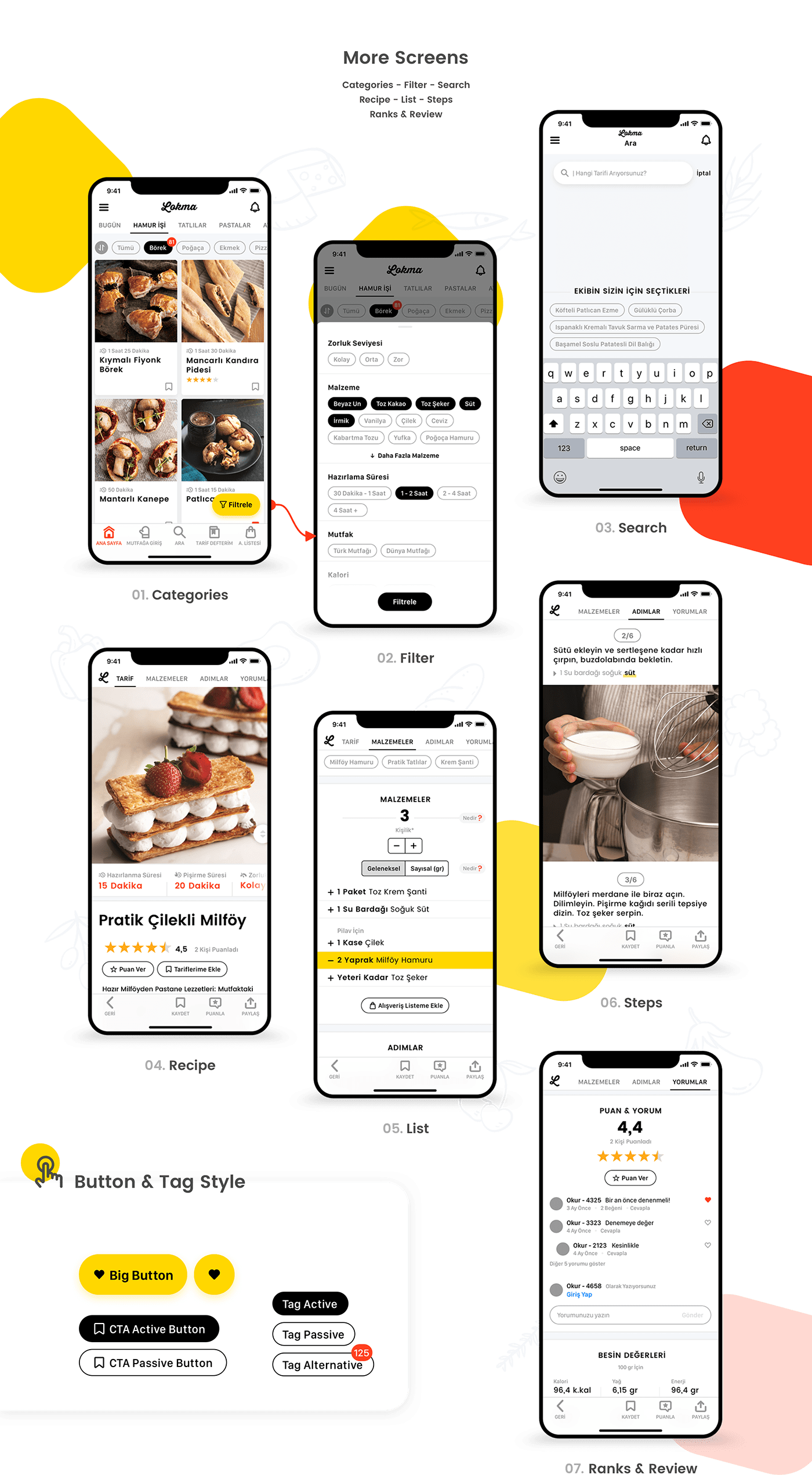 Food  UI/UX Lokma recipe ios app design magazine