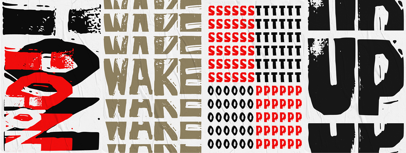 linocut Typeface font free peich Montreal Blockprinting poster Free font blockprint