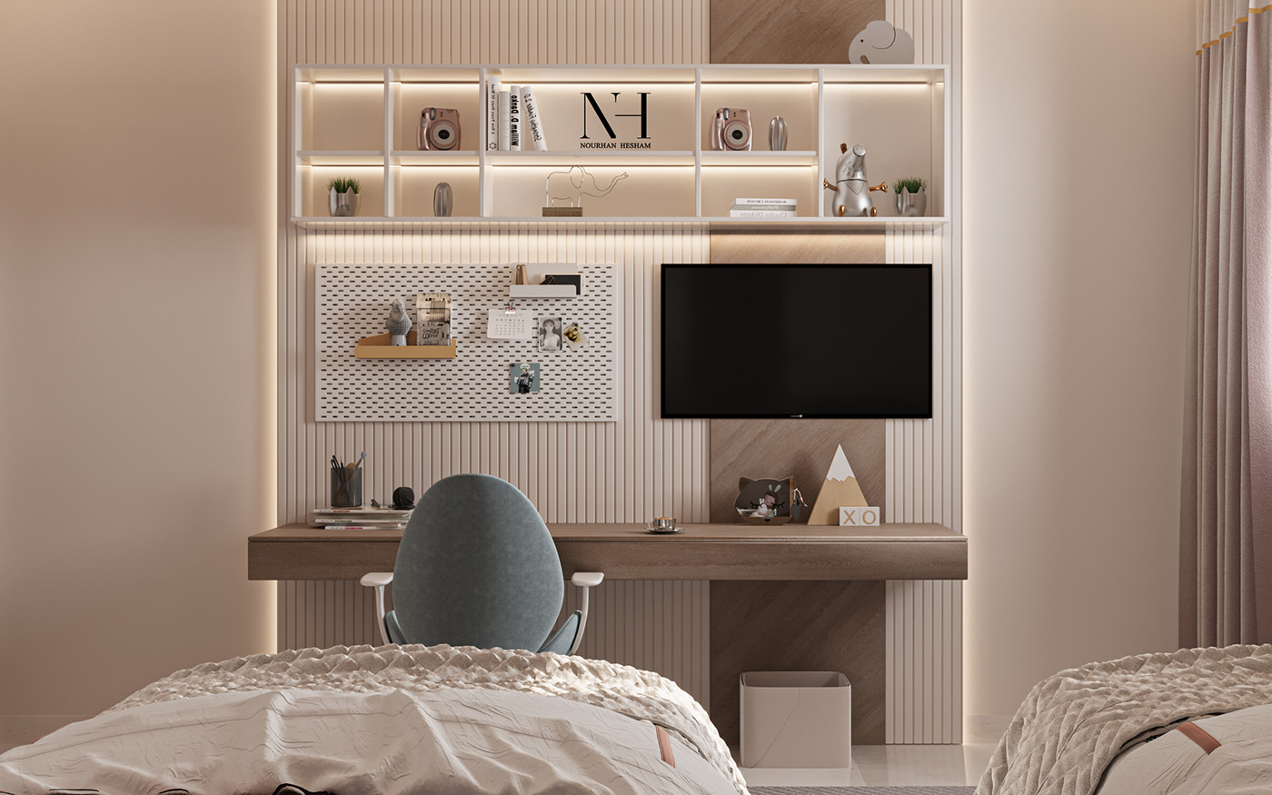 bedroom design kids bedroom interior design  modern Render 3ds max corona