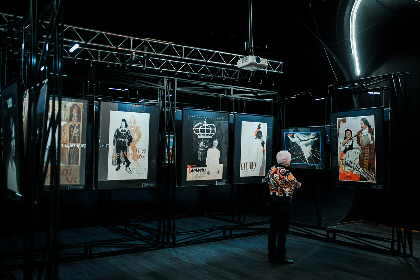 3D black Cinema Exhibition  gallery interior design  museum Render Theatre visualization