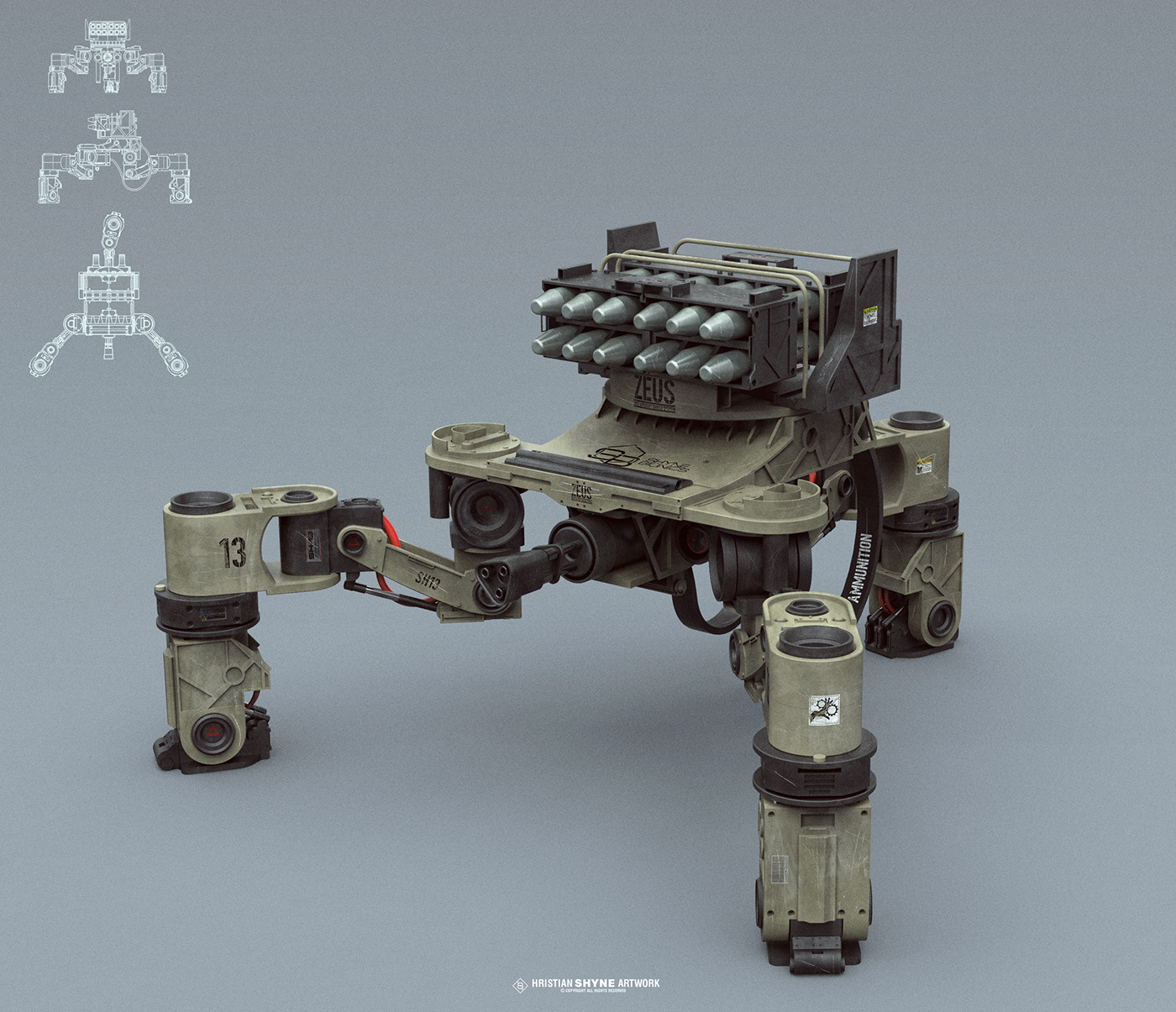 shyne concept design art 3D robots mecha Bionic