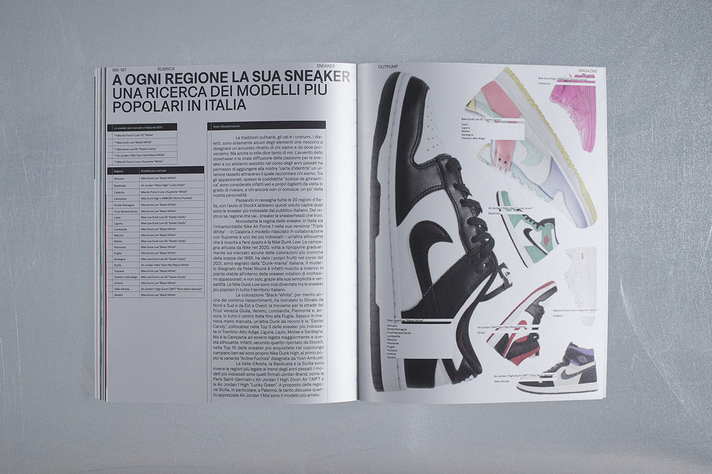 design editorial InDesign Layout magazine print silver sneakers streetwear typography  