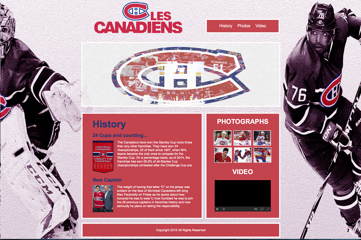 Montreal Canadiens habs Website design