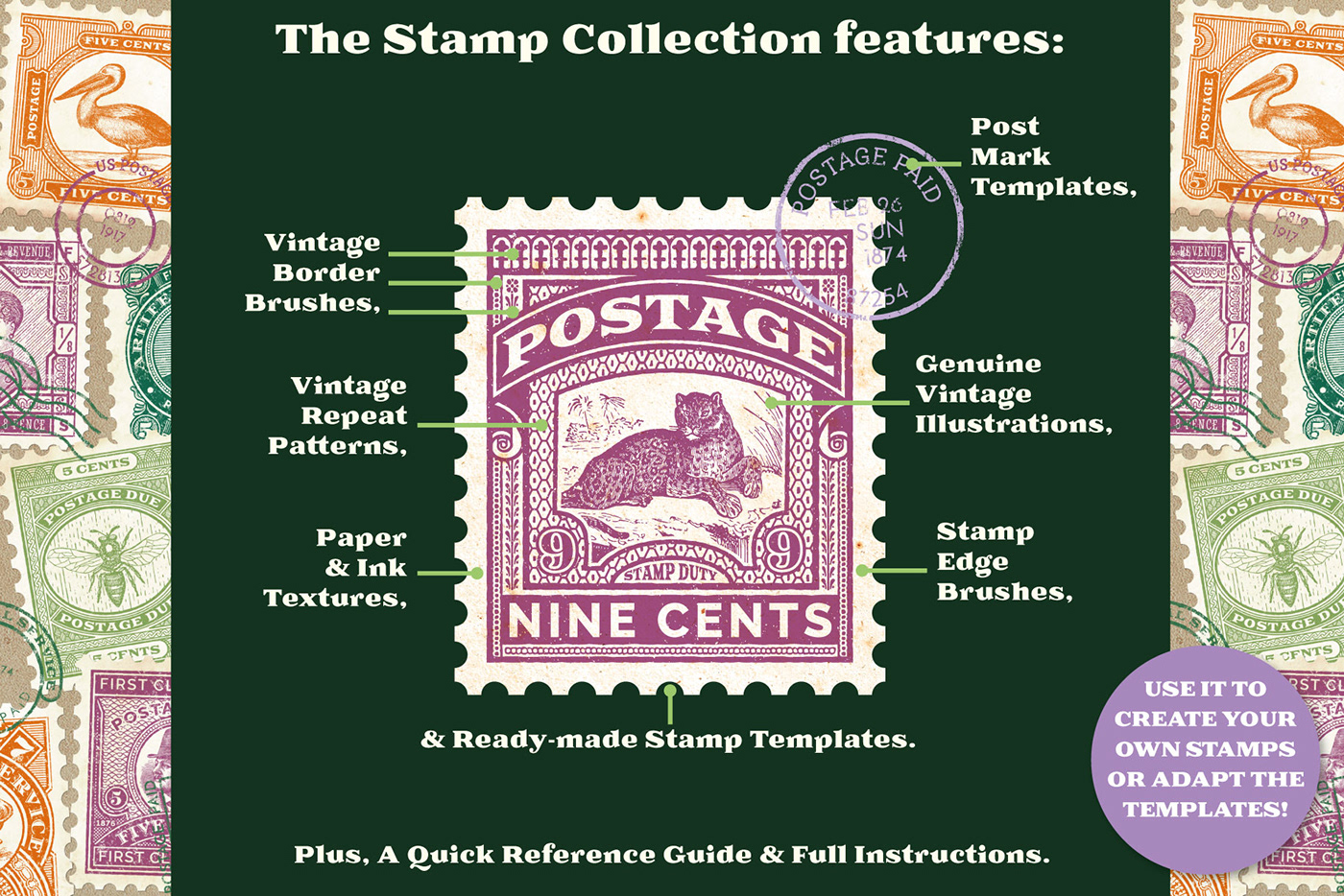 stamp stamps Postage postal post vintage Stamp Design affinity designer adobe illustrator postamrk