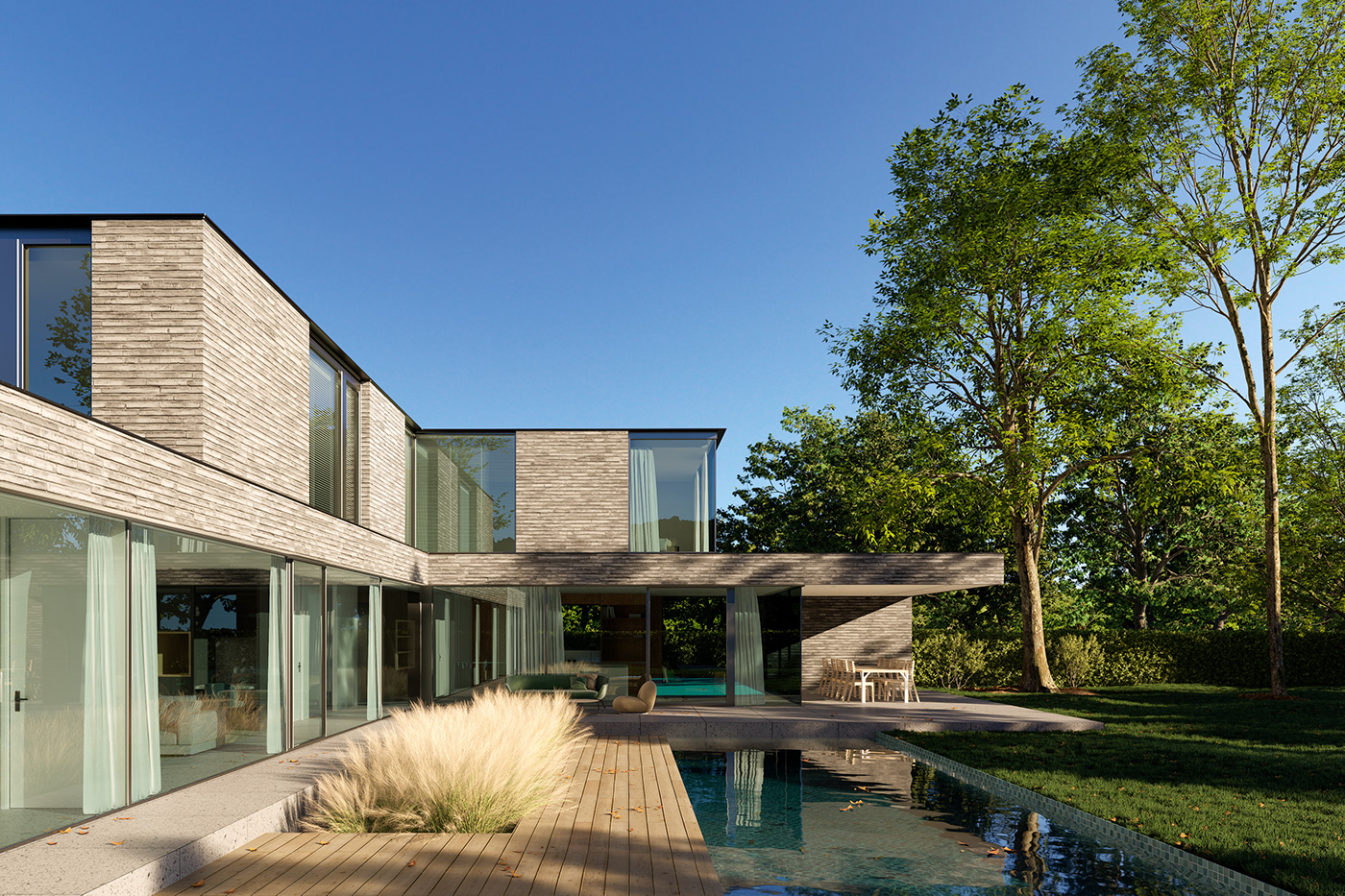 3d modeling architecture exterior exterior design Exterior rendering Nature Outdoor Tree  Villa villa design
