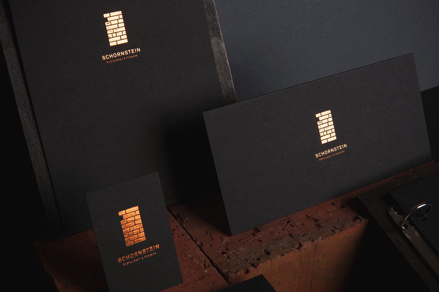 Corporate Identity CI stationary letterpress black copper inn