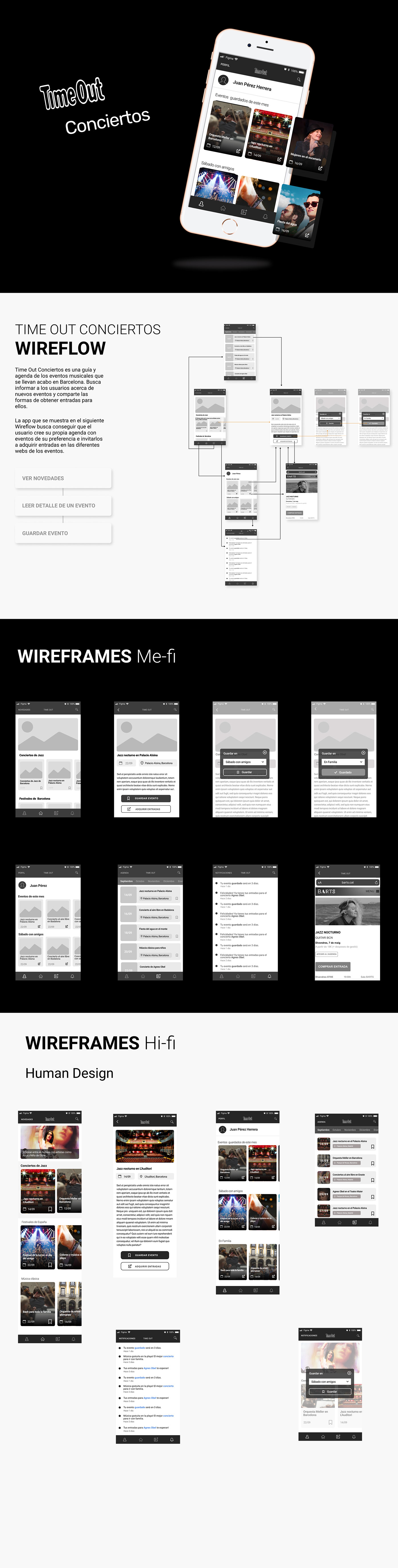mobile design product design  time out ux/ui design wireframes