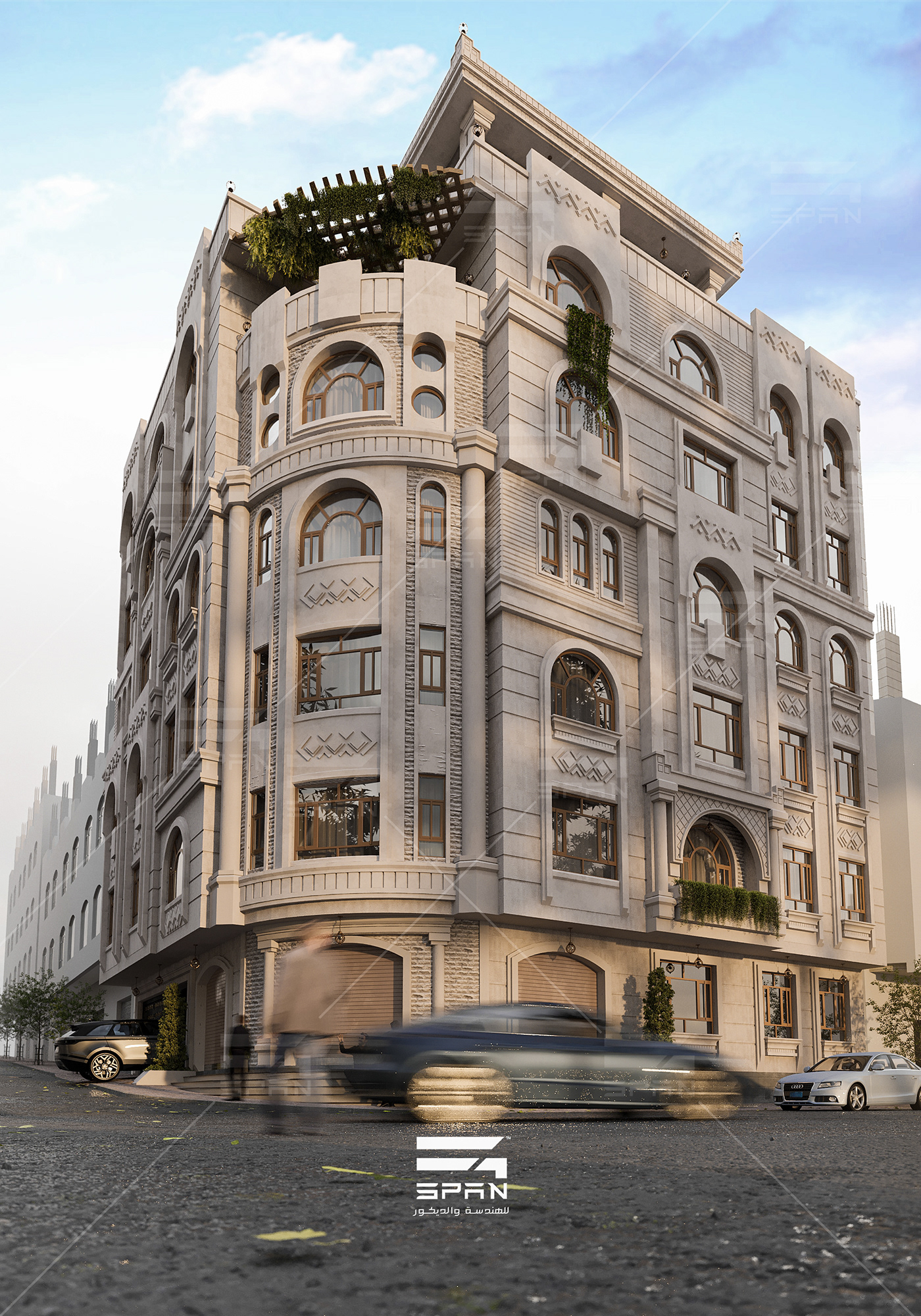 3dsmax arabic architecture corona corona render  facade residential revit Sana'a yemen