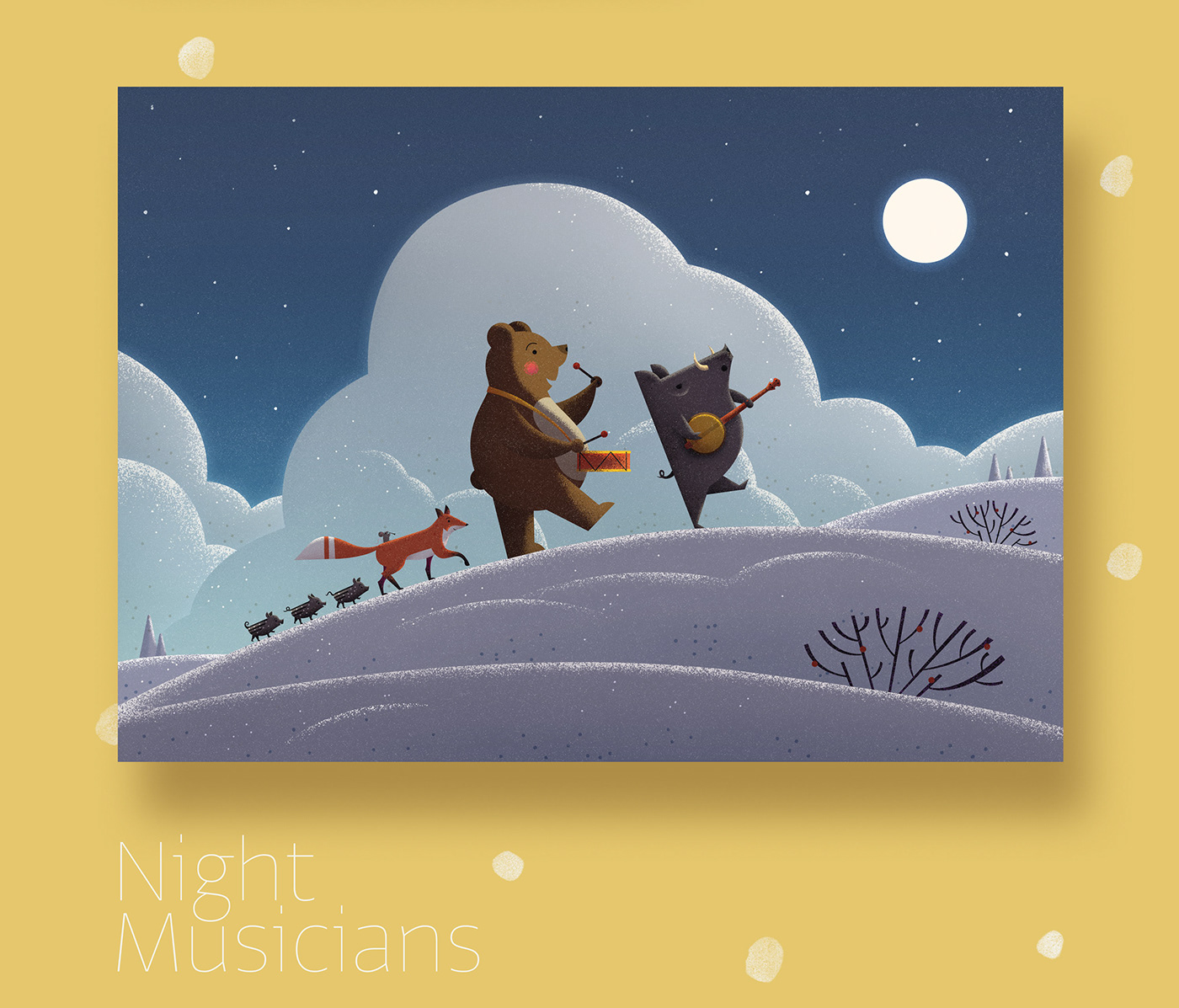 animal kids ILLUSTRATION  picture books poster animal characters winter illustration