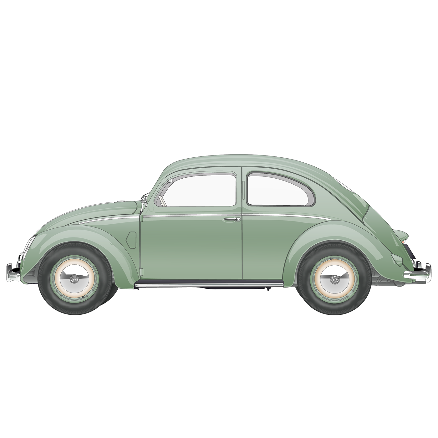 Auto beetle car chrome design German Design green Illustrator Rims volkswagen