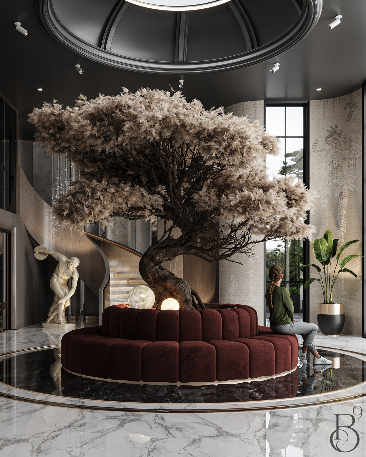 Hall design interior design  luxury living room creative modern Luxury Design architecture Render