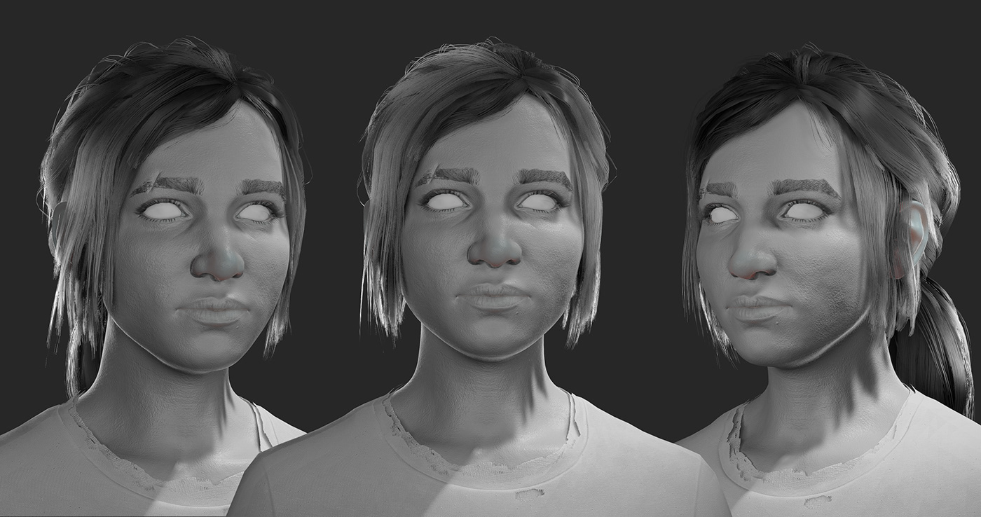lastofus Ellie Zbrush 3dart UE5 Character design  Charactermodeling Noai Digital Art 