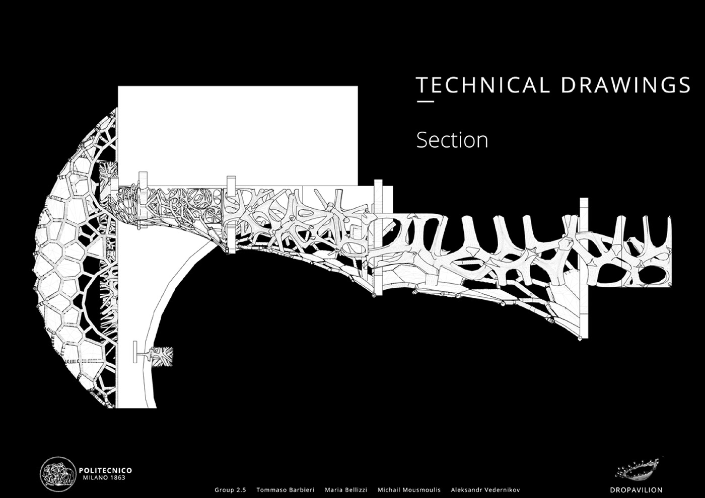 parametric design pavilion drop architecture diving Competition