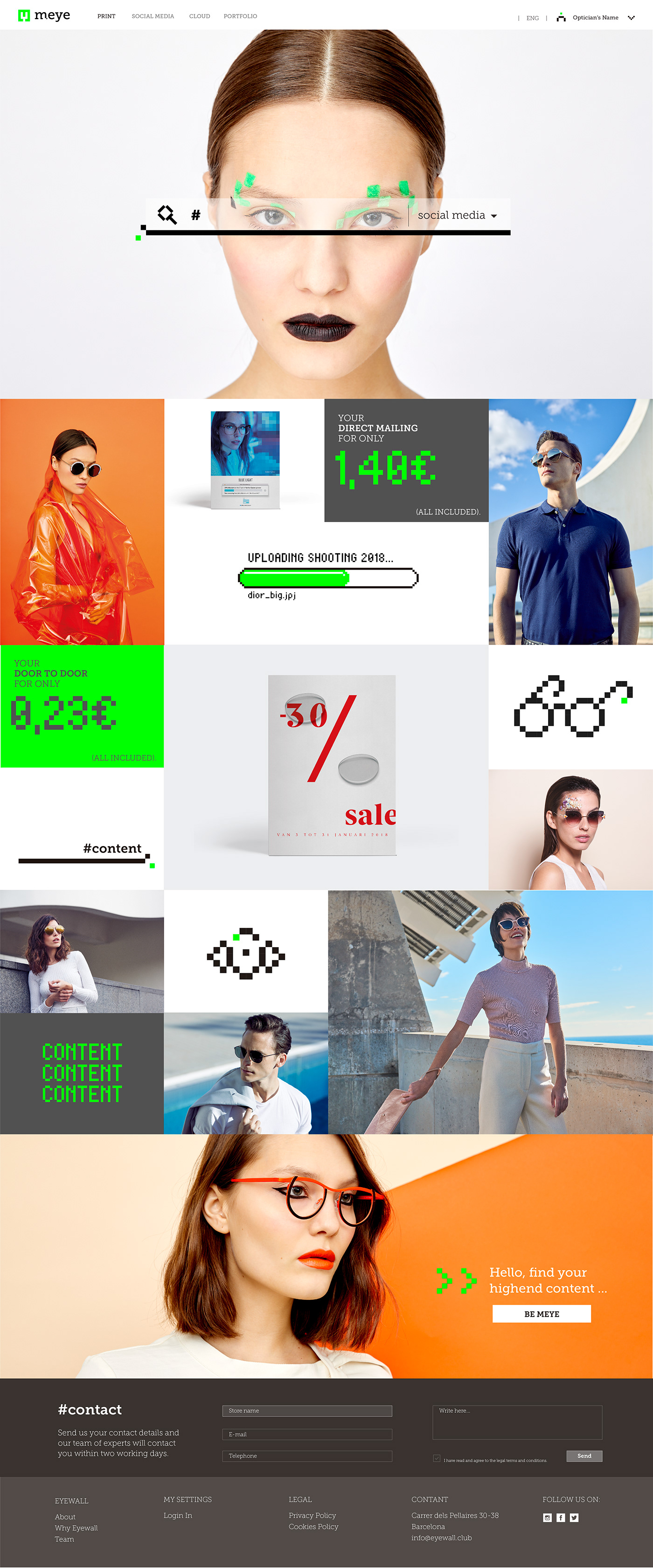 content Logotype digital pixel optic Platform Web adverting Sunglasses identity
