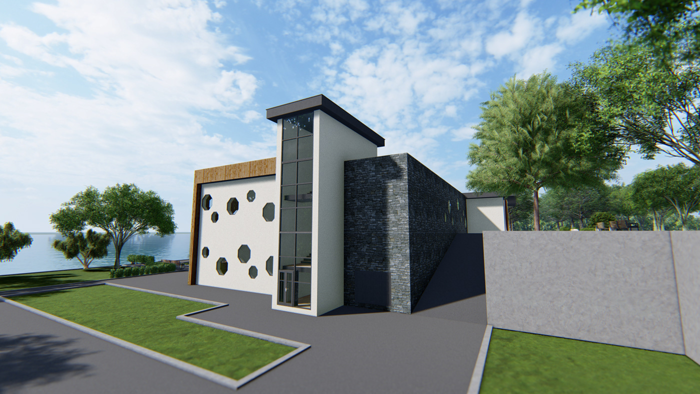 building Render architecture visualization 3D exterior ArchiCAD lumion