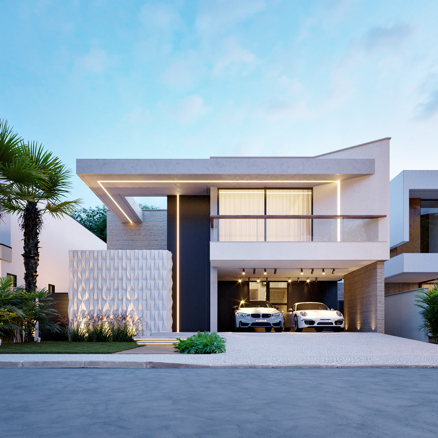 architecture facade 3D 3ds max archviz CGI exterior house modern visualization