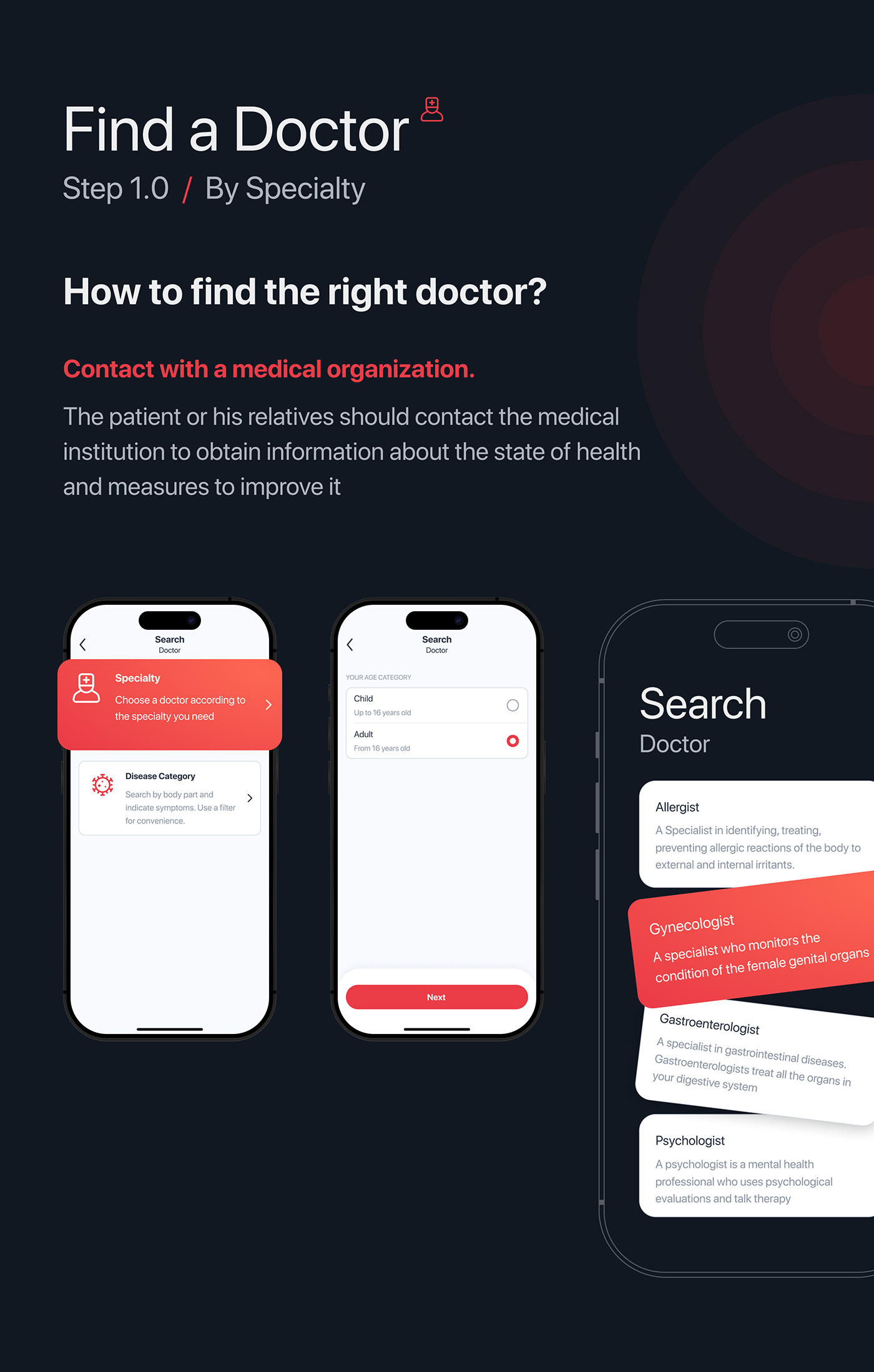 medicine doctor Health clinic app ios UI/UX mobile Paramedic service
