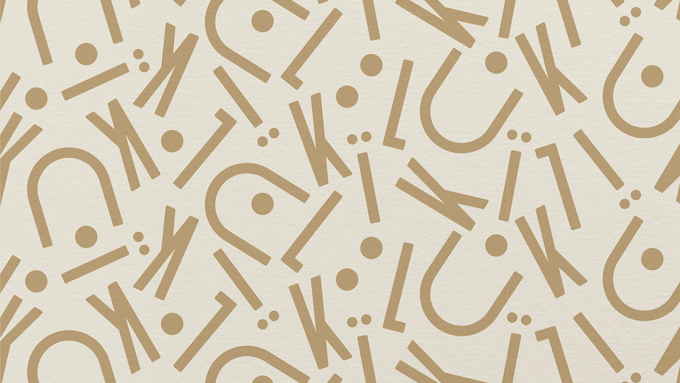 Pattern of golden letters extracted from the Kulï logo.