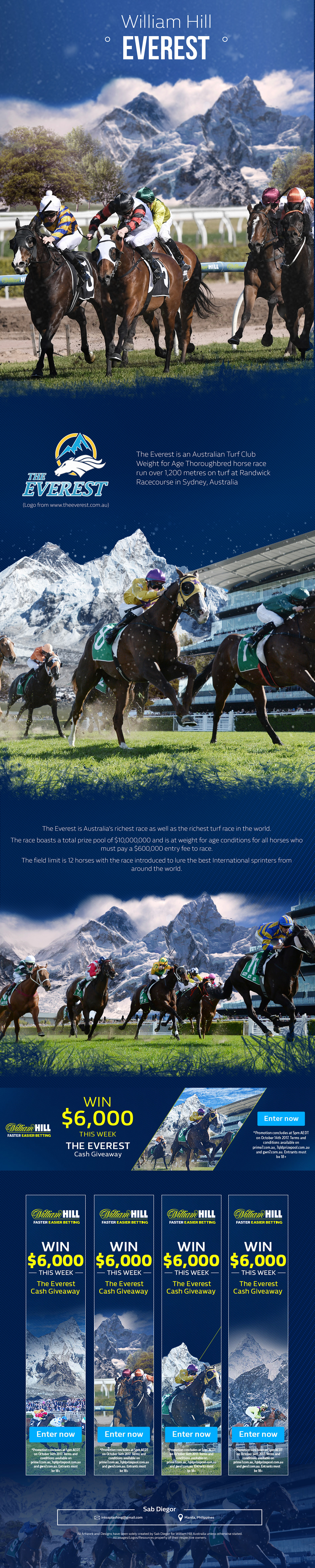 everest William Hill graphic design  design promo horse race the everest