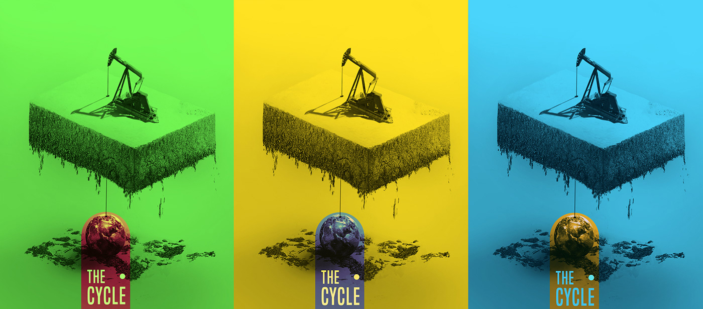earth cycle pollution climate change artwork Advertising  concept
