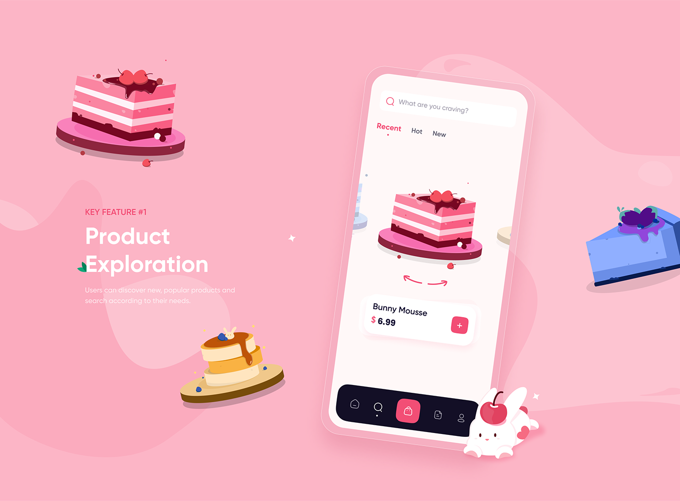 app baker cake delivery Food  ILLUSTRATION  interaction UI ux
