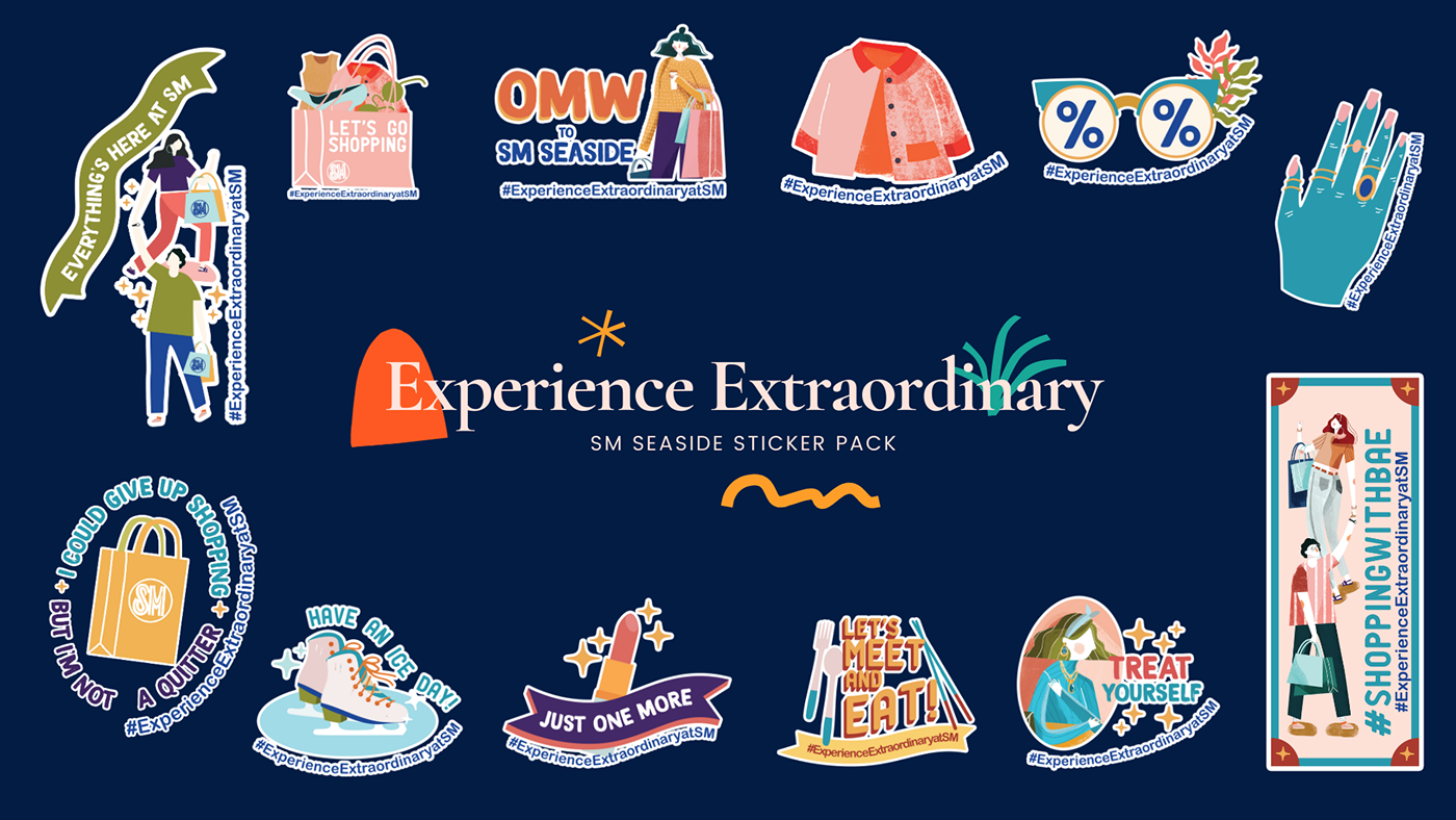 cebu instagram stickers philippines SM Seaside City Cebu sticker pack vector illustrations