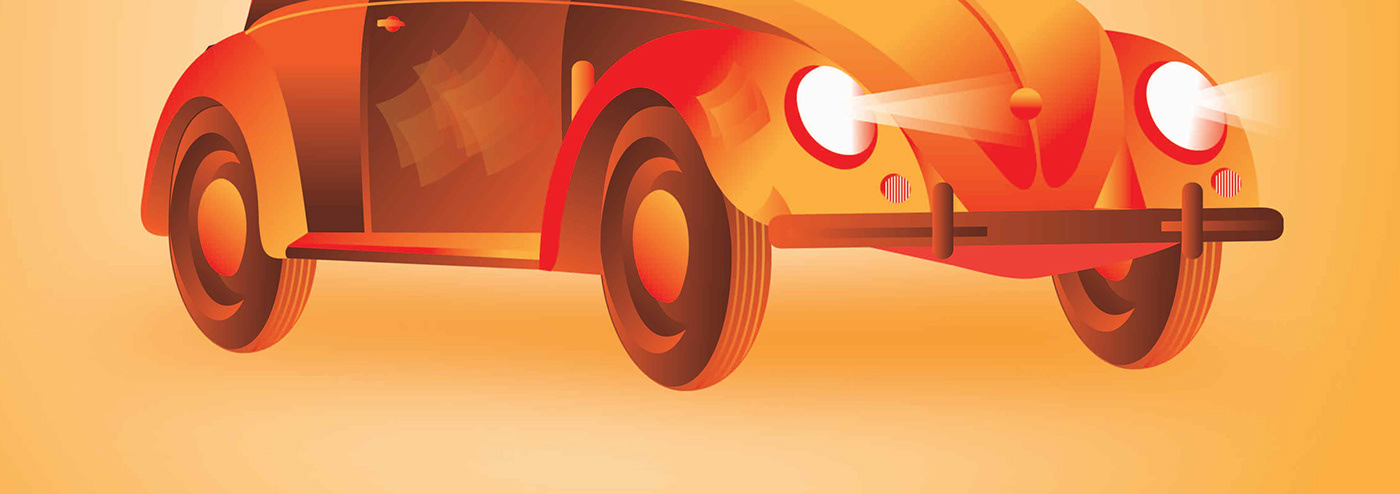 volkswagen beetle Bechance adobe Cars Illustrator adobeillustrator VEBEETLE caradvert Advertising 