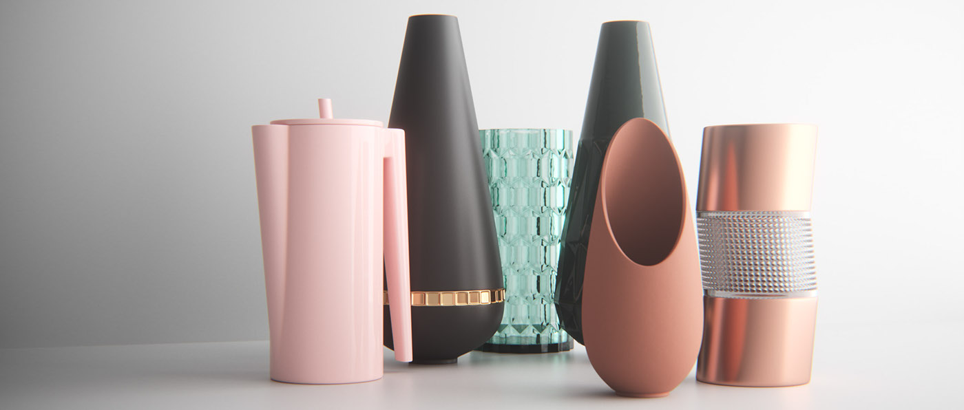 Interior design vases decor free models 3D corona 3ds max