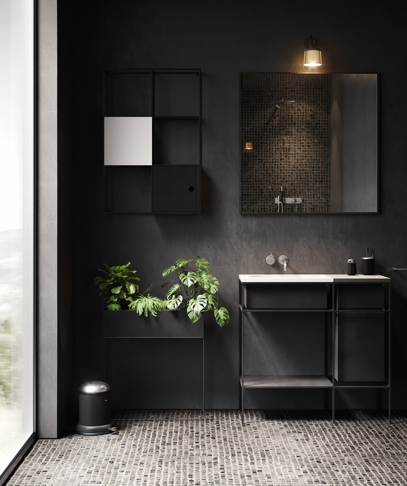 Black Bathroom CGI on Behance