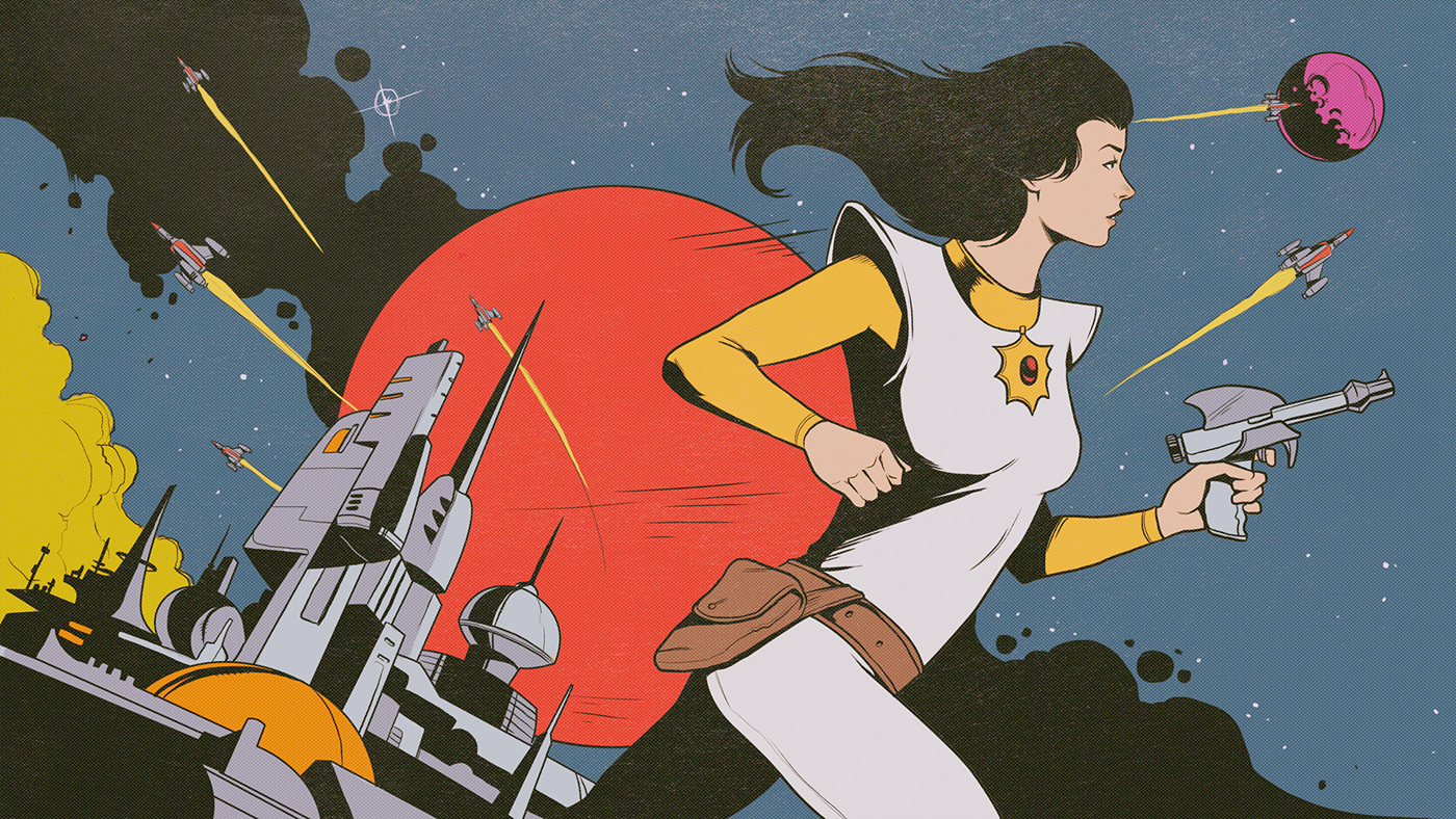 flash gordon sci-fi syfy animation  ILLUSTRATION  pulp Retro comic vintage kitsch