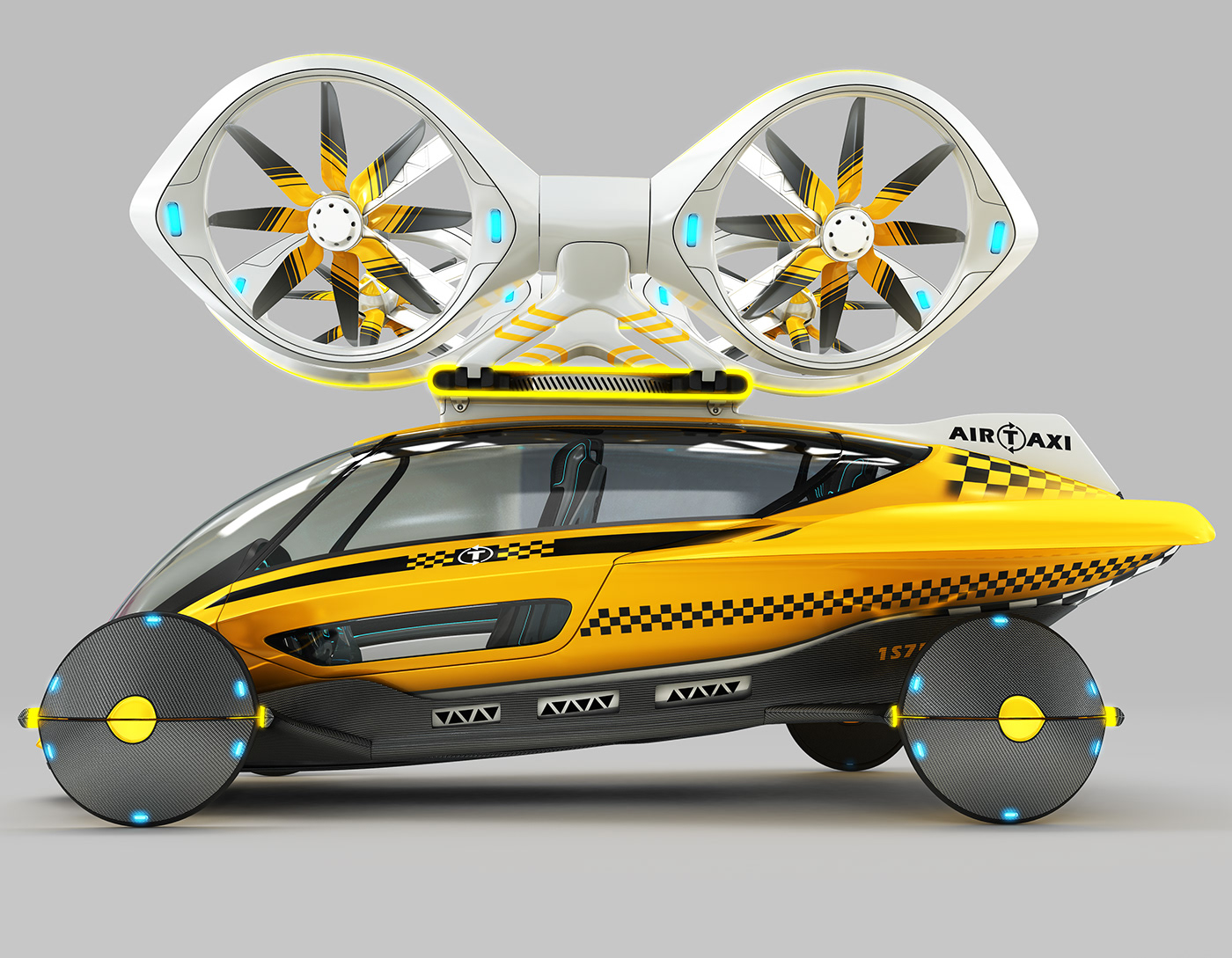 drone Vehicle automobile car concept city Urban people Copter taxi cab